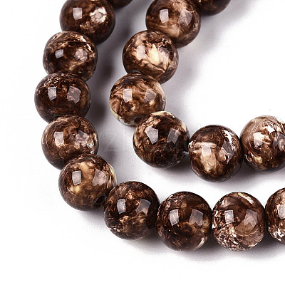 Baking Paint Glass Beads Strands DGLA-N016-8mm-05-1