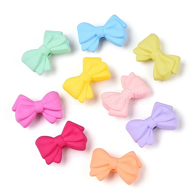 Rubberized Style Opaque Acrylic Beads OACR-N137-71-1