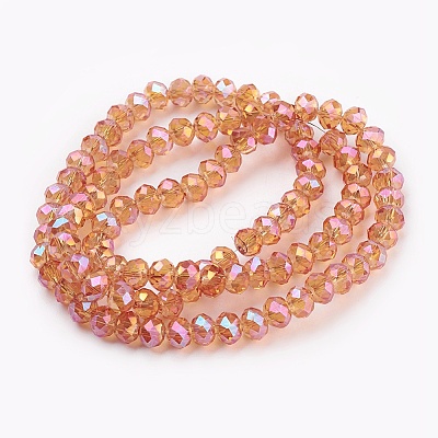 Electroplate Glass Beads Strands X-GLAA-K027-FR-A01-1