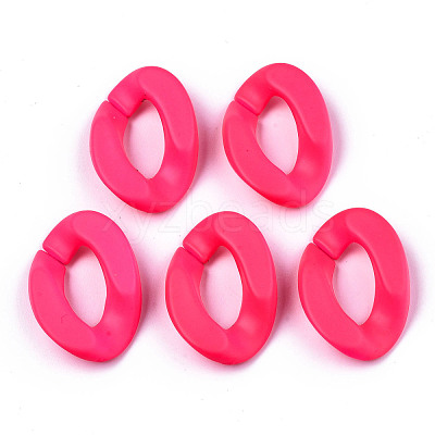 Opaque Spray Painted Acrylic Linking Rings OACR-R249-03B-1