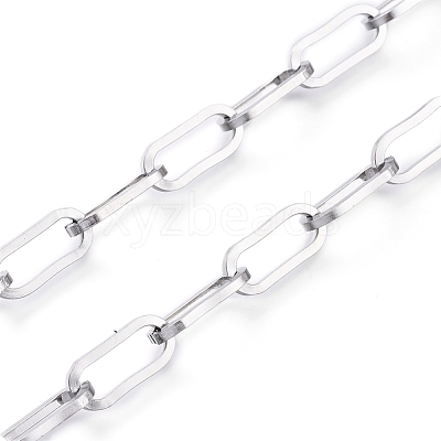 Tarnish Resistant 304 Stainless Steel Paperclip Chains CHS-D030-02P-1
