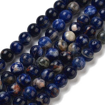 Natural South Africa Sodalite Beads Strands G-S259-35-8mm-1