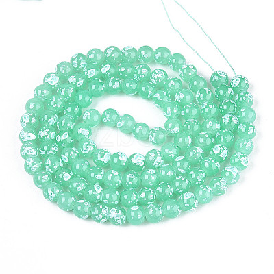 Baking Paint Glass Beads Strands DGLA-N015-8mm-07-1