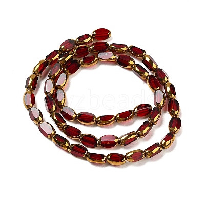 Electroplate Opaque Color Glass Beads Strands EGLA-Q127-A01-02G-1