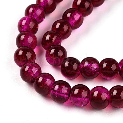 Crackle Glass Beads Strands X-CCG-Q002-6mm-08-1