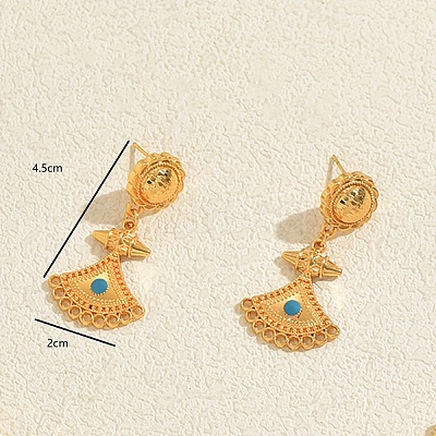 Ethnic Style Alloy Pave Cubic Zirconia Stud Dangle Earrings for Women DY5254-1