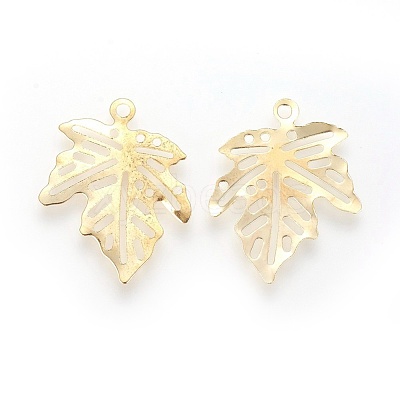 Autumn Theme Iron Filigree Pendants IFIN-F158-41G-1