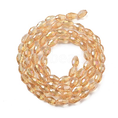Transparent Electroplate Glass Beads Strands EGLA-A037-T6x8mm-B05-1