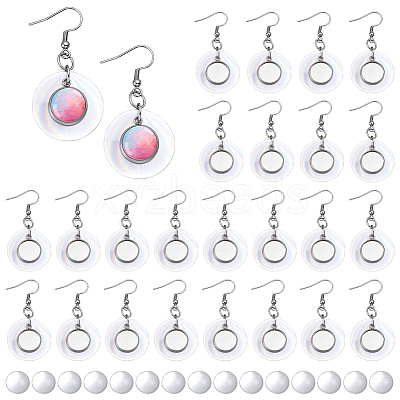 30Pcs Natural Capiz Shell Dangle Earring Settings EJEW-PH01453-1