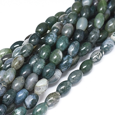 Natural Moss Agate Beads Strands G-D0005-10-1