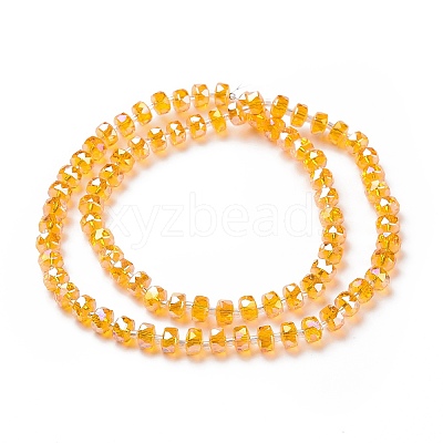 Electroplate Transparent Glass Beads Strands EGLA-H101-03C-1