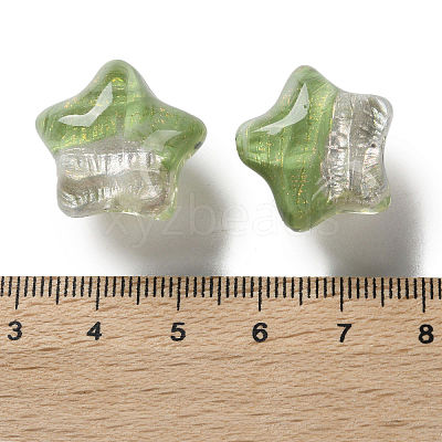 Gradient Color Transparent Hand-drawed Acrylic Beads TACR-P012-01B-04-1