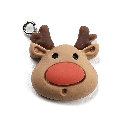 Christmas Theme Opaque Resin Pendants RESI-F054-B06-1