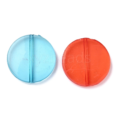 Flat Round Transparent Acrylic Beads MACR-R546-26-1