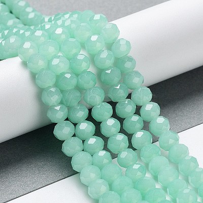 Baking Paint Imitation Jade Glass Bead Strands DGLA-A034-J6MM-A22-1