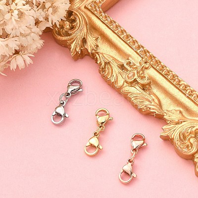 3Pcs 3 Colors 304 Stainless Steel Double Lobster Claw Clasps STAS-YW0001-52B-1