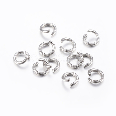 Tarnish Resistant 304 Stainless Steel Open Jump Rings X-STAS-H437-4x0.6mm-1