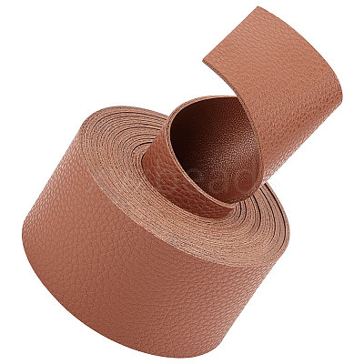 2M Flat Single Face Lychee Pattern Imitation Leather Band LC-WH0010-02B-03-1