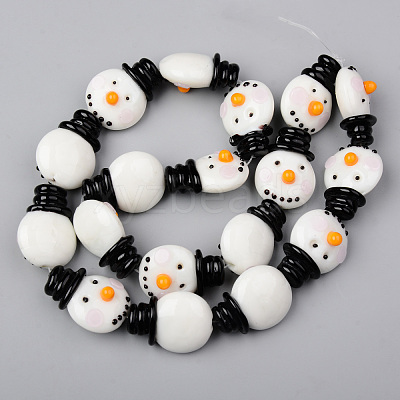 Handmade Lampwork Beads Strands LAMP-N021-018-1