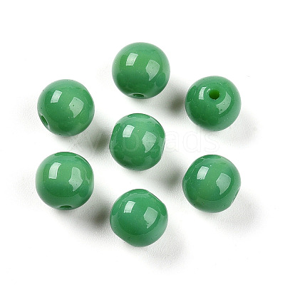 Opaque Solid Color Glass Beads GLAA-N007-8mm-A10-1