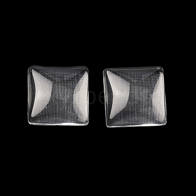Transparent Glass Square Cabochons GGLA-S022-10mm-1