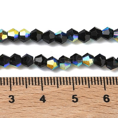 Electroplate Transparent Glass Beads Strands EGLA-K015-18G-1