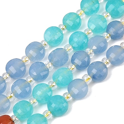 Natural Agate(Dyed & Heated) & Dyed White Jade & Tiger Eye Beads Strands G-Z135-B09-1