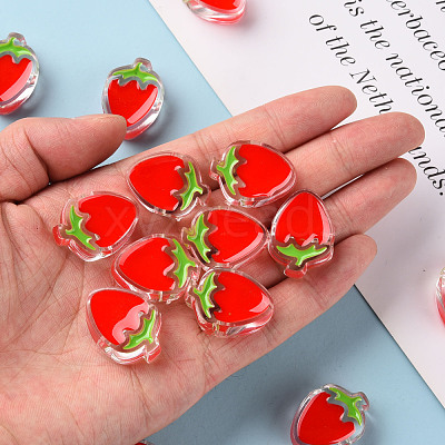 Transparent Enamel Acrylic Beads X-TACR-S155-003-1