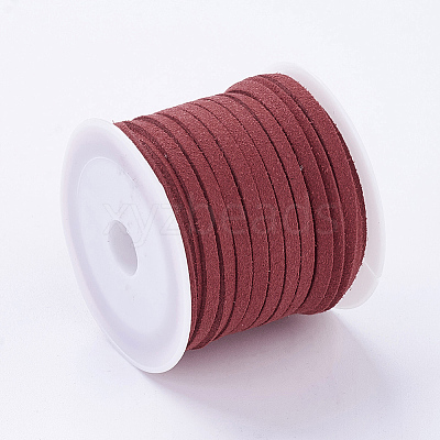 3x1.5mm Red Flat Faux Suede Cord X-LW-R003-22-1