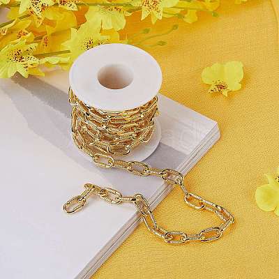 Brass Paperclip Chains LCHA-SZ0001-01G-RS-1