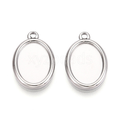 304 Stainless Steel Pendant Cabochon Settings STAS-T067-68P-1