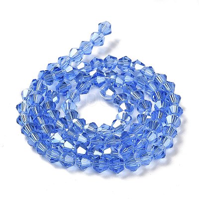 Transparent Electroplate Glass Beads Strands EGLA-A039-T4mm-B07-1
