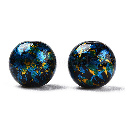 Mixed Style & Mixed Color Round Spray Painted Glass Beads DGLA-X0003-12mm-1