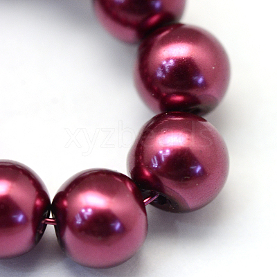 Baking Paint Pearlized Glass Pearl Round Bead Strands HY-Q003-4mm-72-1