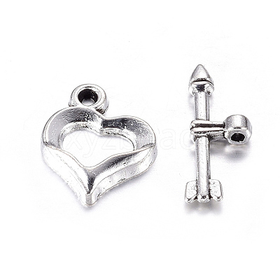 Tibetan Style Heart Toggle Clasps LF1109Y-NF-1