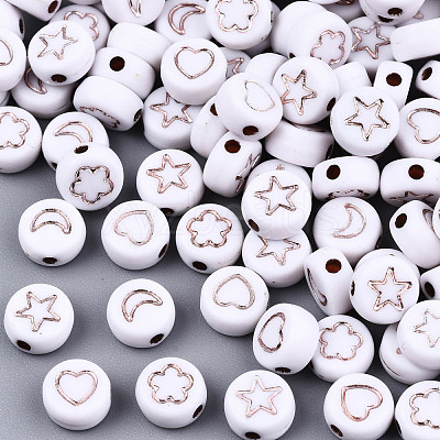 Opaque White Acrylic Beads MACR-T038-10-01RG-1