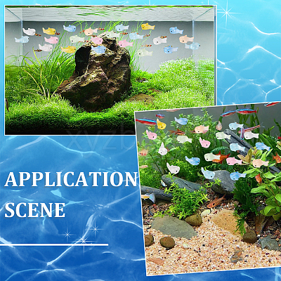 70Pcs 7 Colors Luminous Transparent Resin Shark Ornaments DJEW-SC0001-23-1