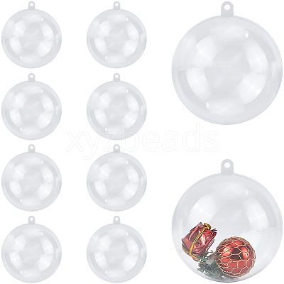 10Pcs Transparency Acrylic Christmas Balls Pendants DIY-CP0013-38B-1