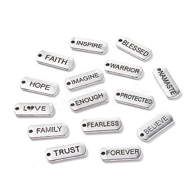 (Defective Closeout Sale: Blister) Tibetan Style Alloy Inspirational Message Pendants TIBEP-XCP0001-02-1