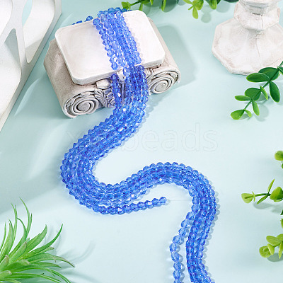 4 Strands 4 Styles Transparent Glass Beads Strands EGLA-TADJ0001-01-1
