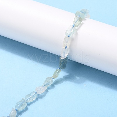 Rough Raw Natural Aquamarine Beads Strands G-G010-17-1