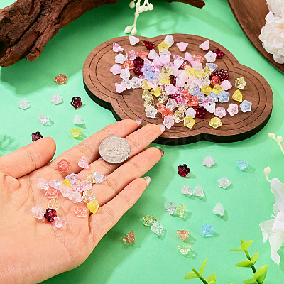 150Pcs 10 Colors Baking Paint Transparent Glass Beads GLAA-TA0004-37-1