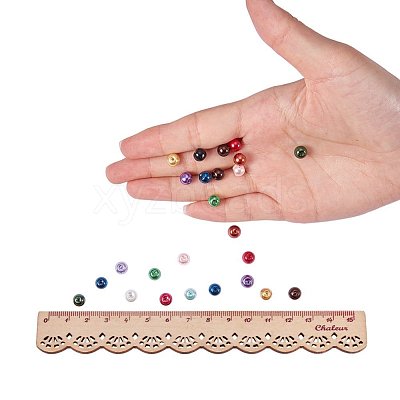 15 Color Glass Pearl Beads HY-X0008-6mm-1