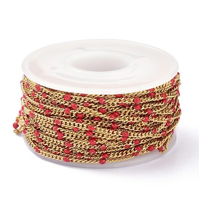Ion Plating(IP) 304 Stainless Steel Enamel Curb Chains CHS-P013-01G-04-1
