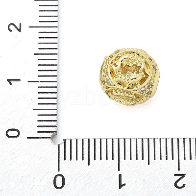 Brass Micro Pave Cubic Zirconia Beads KK-Z095-04G-12-1