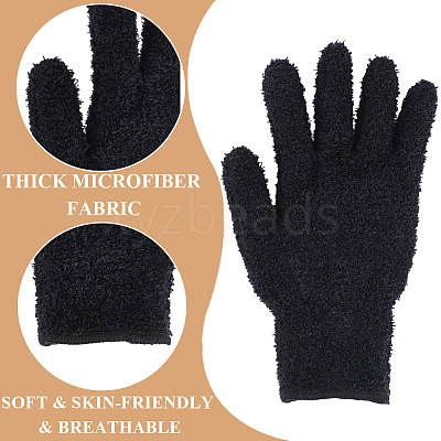 6Pcs 3 Colors Superfine Fiber Dedusting Gloves AJEW-CY0002-61-1