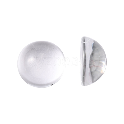 Transparent Half Round Glass Cabochons X-GGLA-R027-12mm-1