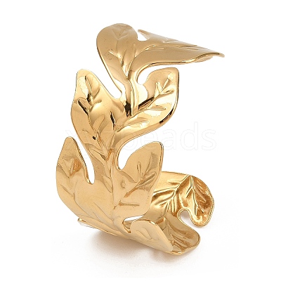 304 Stainless Steel Cuff Bangles for Women BJEW-D363-04B-G-1