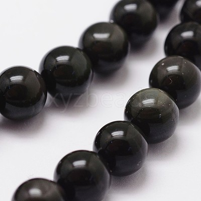 Natural Rainbow Obsidian Beads Strands G-D838-6mm-04-1