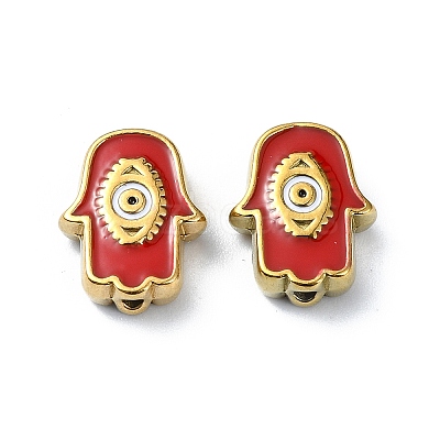 Ion Plating(IP) 304 Stainless Steel Enamel Beads STAS-Q318-10-1